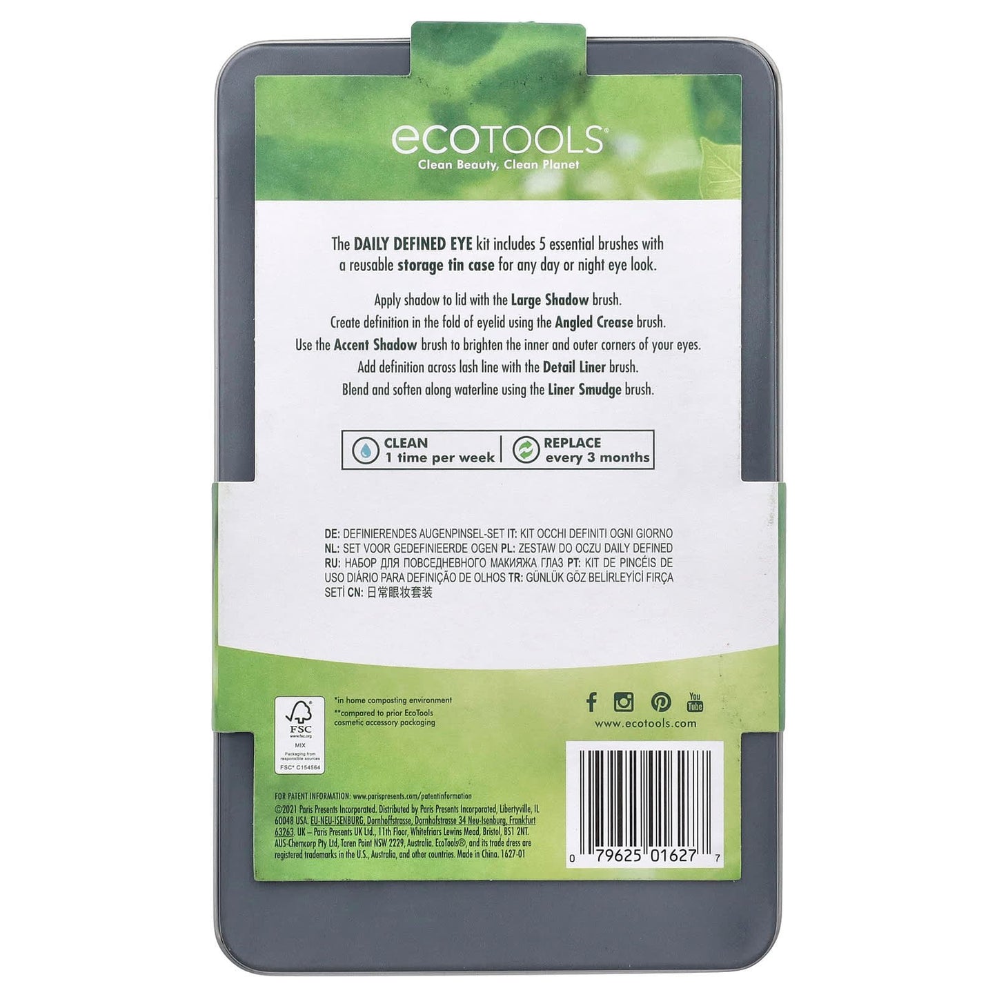 EcoTools Daily Defined Eye Kit, 5 Piece Set & Storage Tin