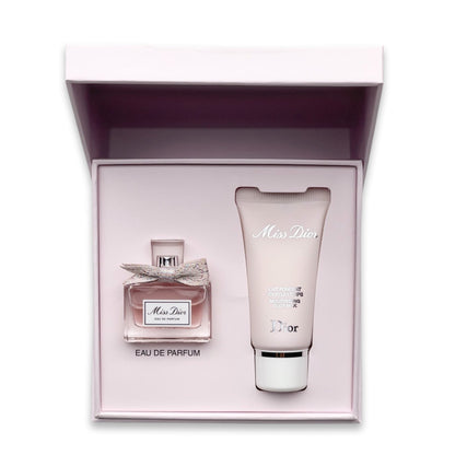 Miss Dior Travel Gift Set Eau De Parfum EDP 5ml & Moisturizing Body Milk 20ml