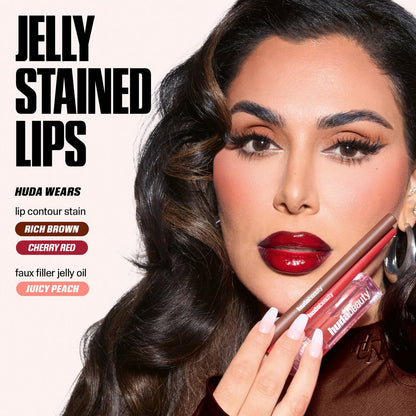 Huda Beauty Lip Contour Lip Stain For 12-Hour Wear (Cherry Red)