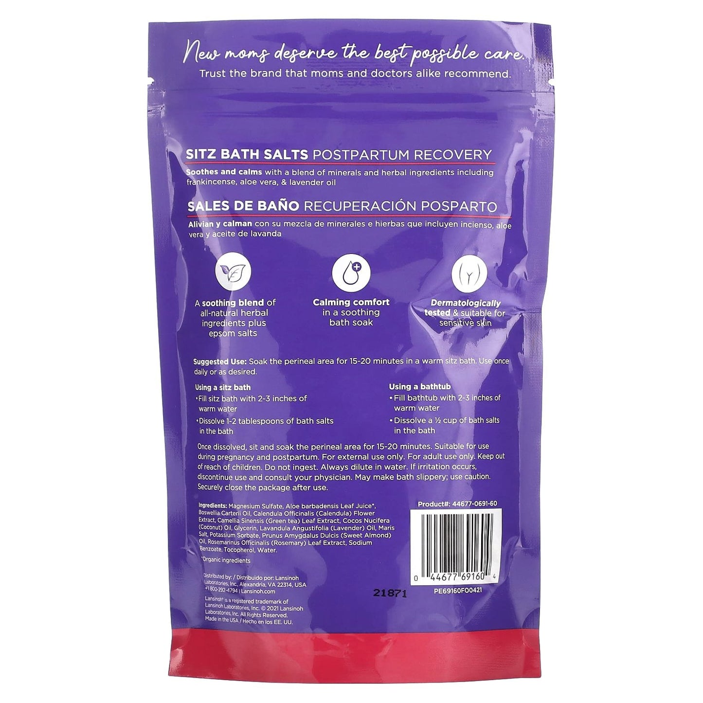 Lansinoh Sitz Bath Salts, Pospartum Recovery,  (283 g)