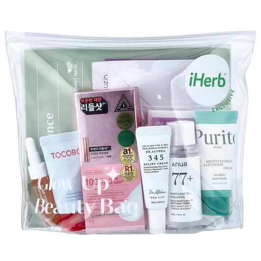 iHerb, Korean Glow Up Beauty Bag, 8 Piece Set