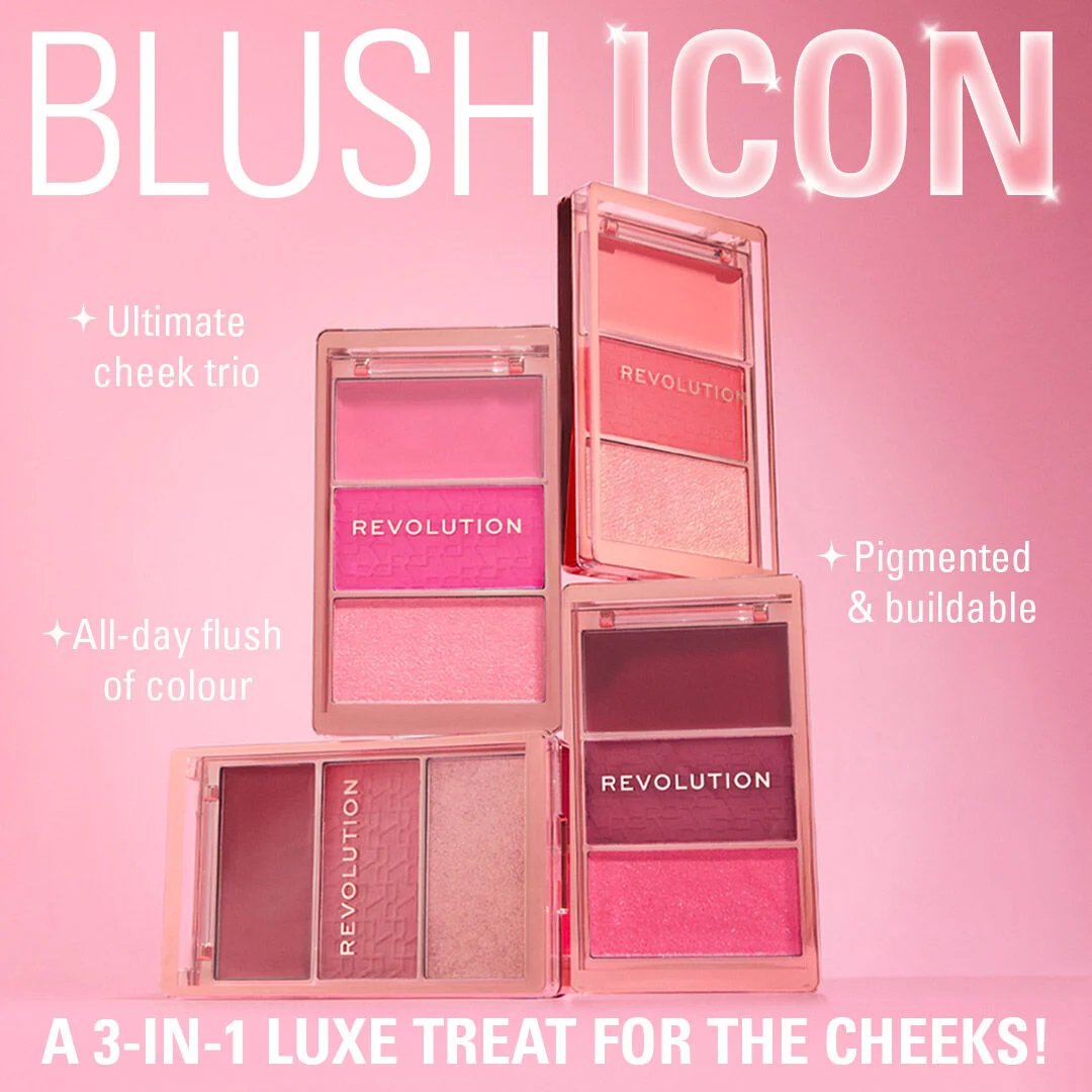 Revolution Blush Icon Palette 
Hot Pink Flag