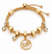 Guess Gold Charm Mesh Bracelet