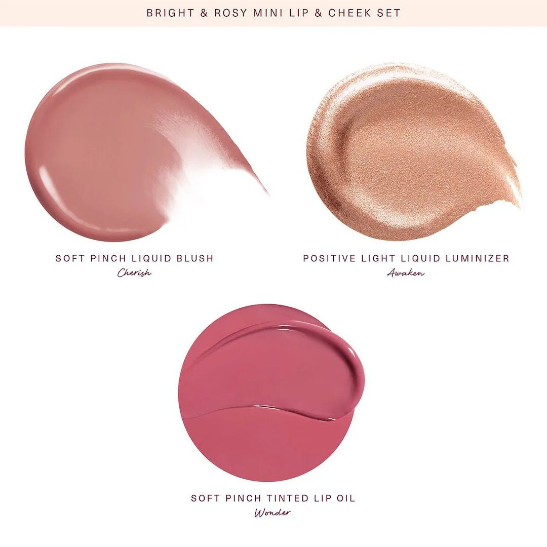 Rare Beauty Bright & Rosy Mini Lip And Cheek Set